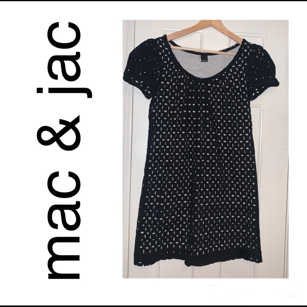 Mac & Jac Black and White Eyelet Dress